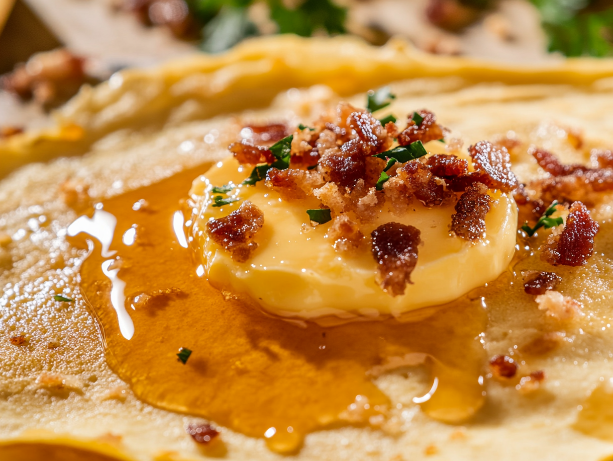 Crêpes sucrées/salées au beurre bacon, whisky et érable