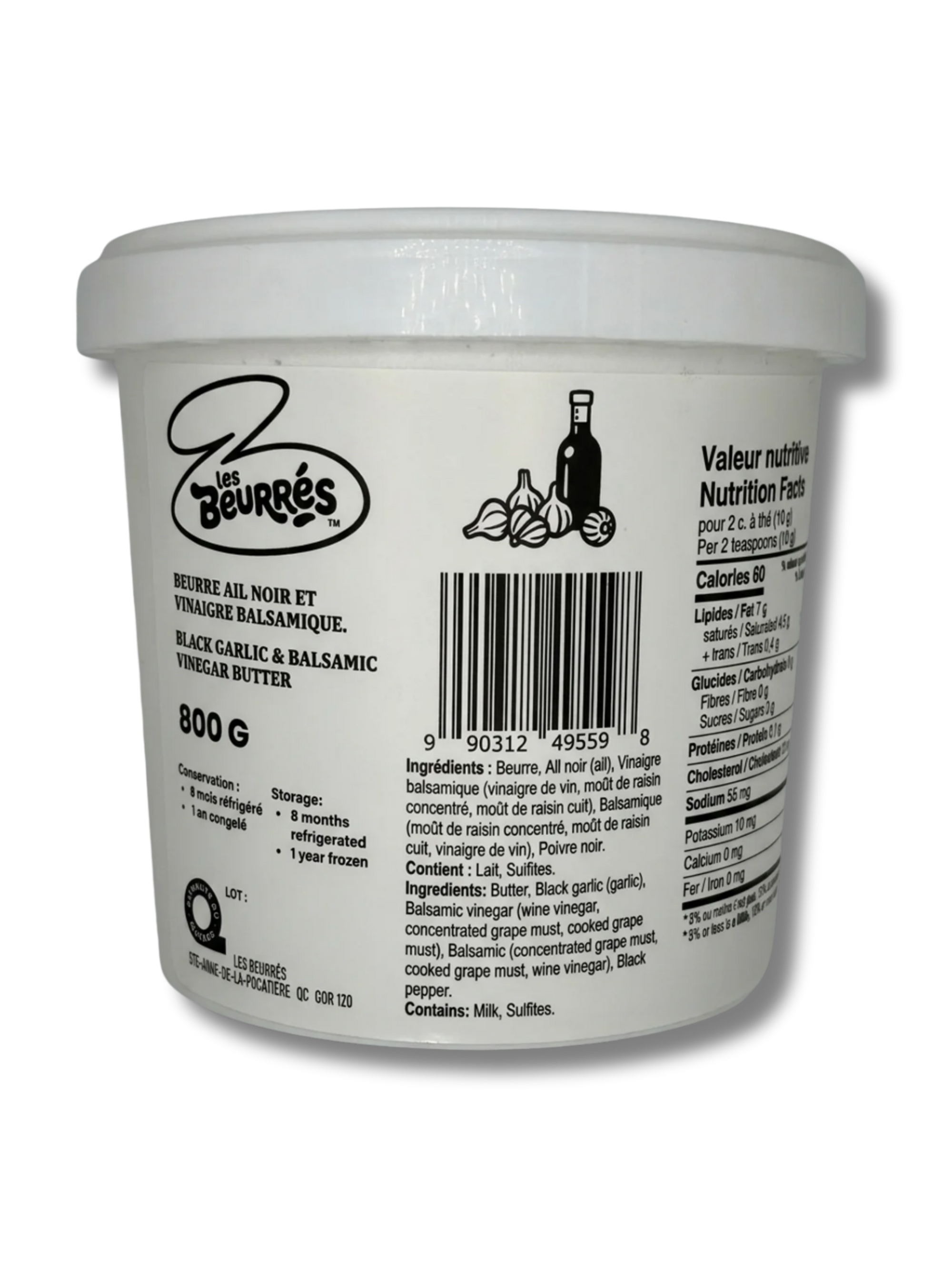 Chaudière de beurre Ail noir et balsamique (800g)